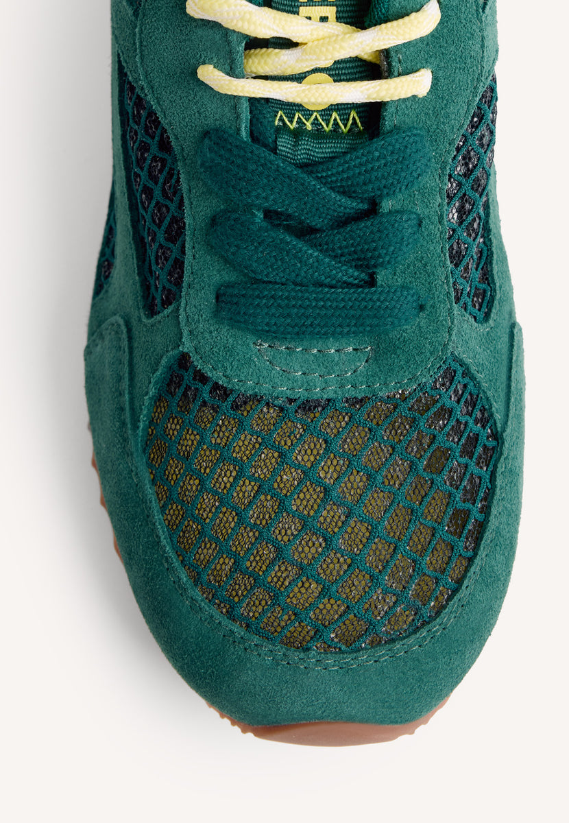 ZAPATILLAS PIEL Y REJILLA ROXAS