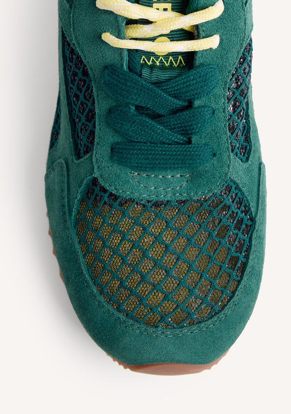 ZAPATILLAS PIEL Y REJILLA ROXAS