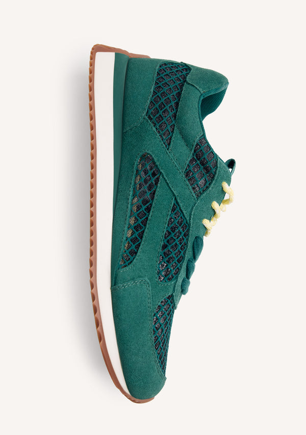 ZAPATILLAS PIEL Y REJILLA ROXAS