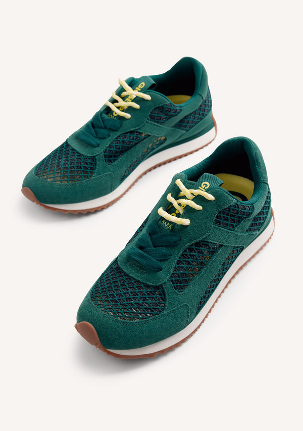 ZAPATILLAS PIEL Y REJILLA ROXAS