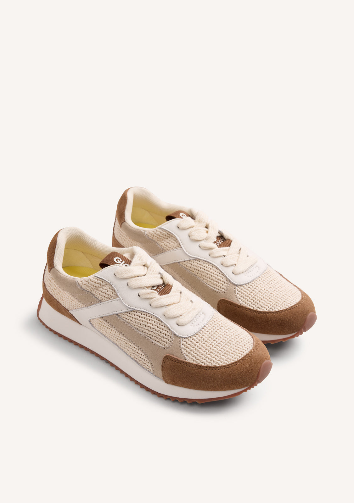 LEATHER AND CROCHET SNEAKERS BUSIA