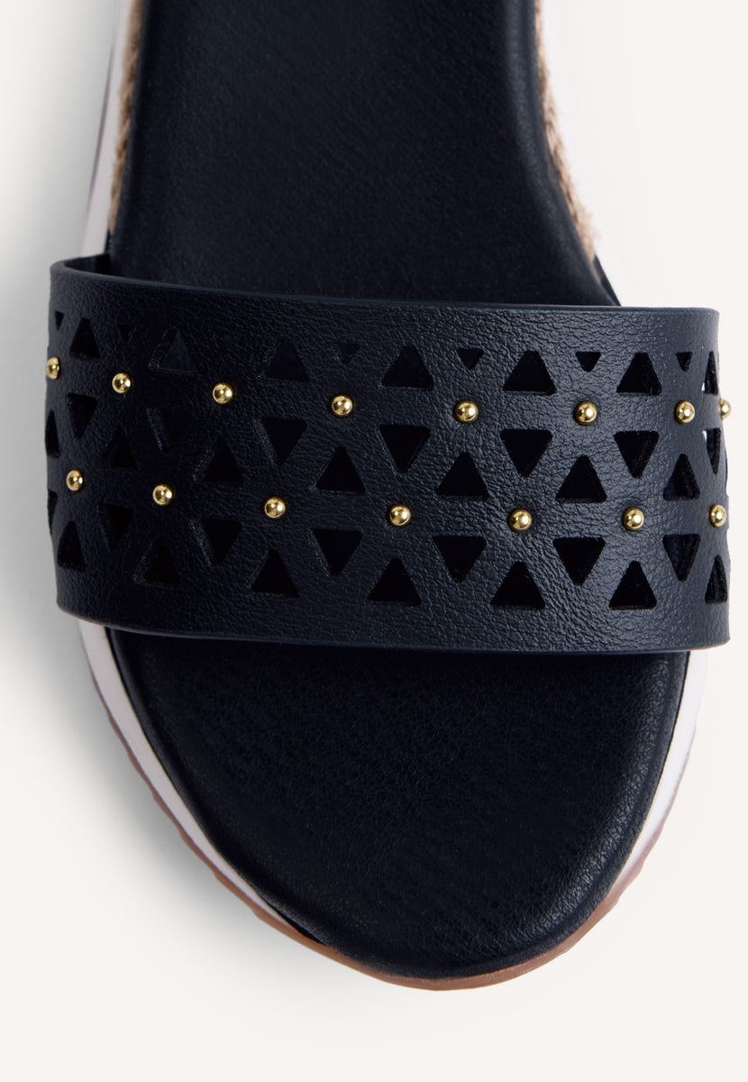 SANDALIAS PIEL CUÑA RAFIA WETE