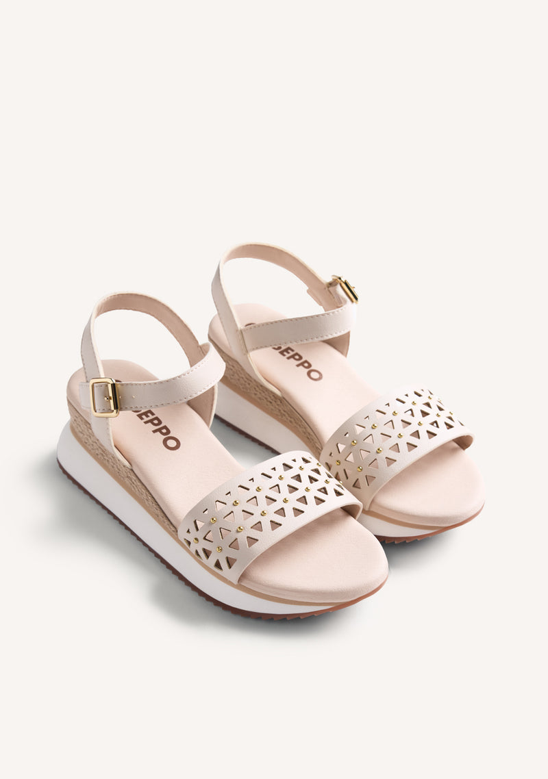 SANDALIAS PIEL CUÑA RAFIA WETE