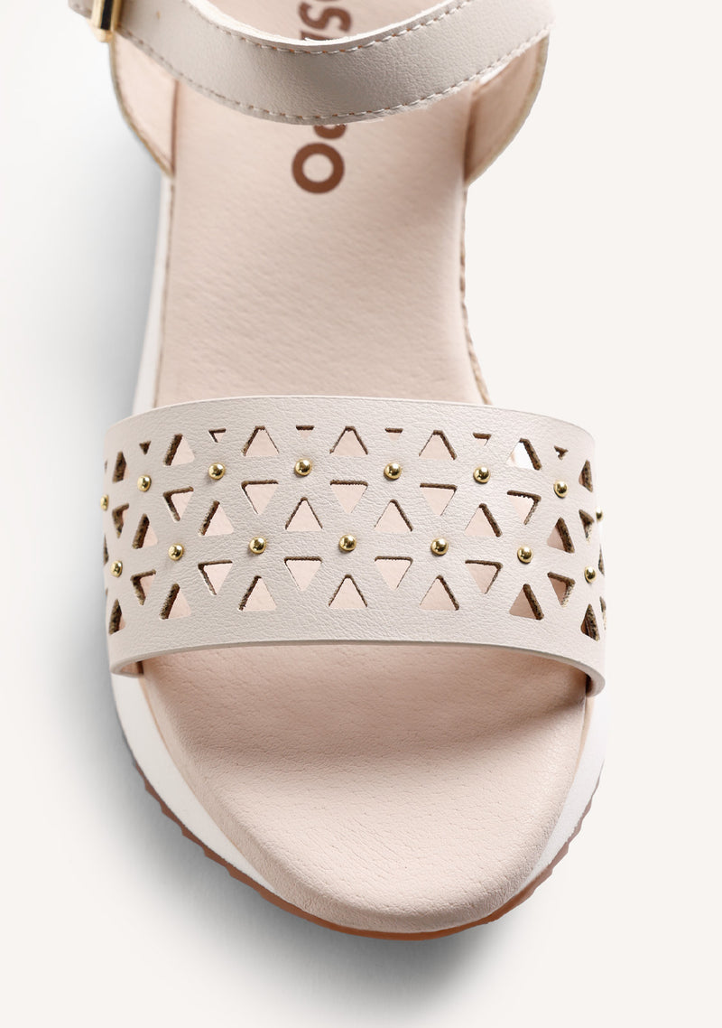 SANDALIAS PIEL CUÑA RAFIA WETE