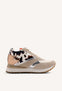 ANIMAL PRINT LEATHER WEDGE SNEAKERS TABORA