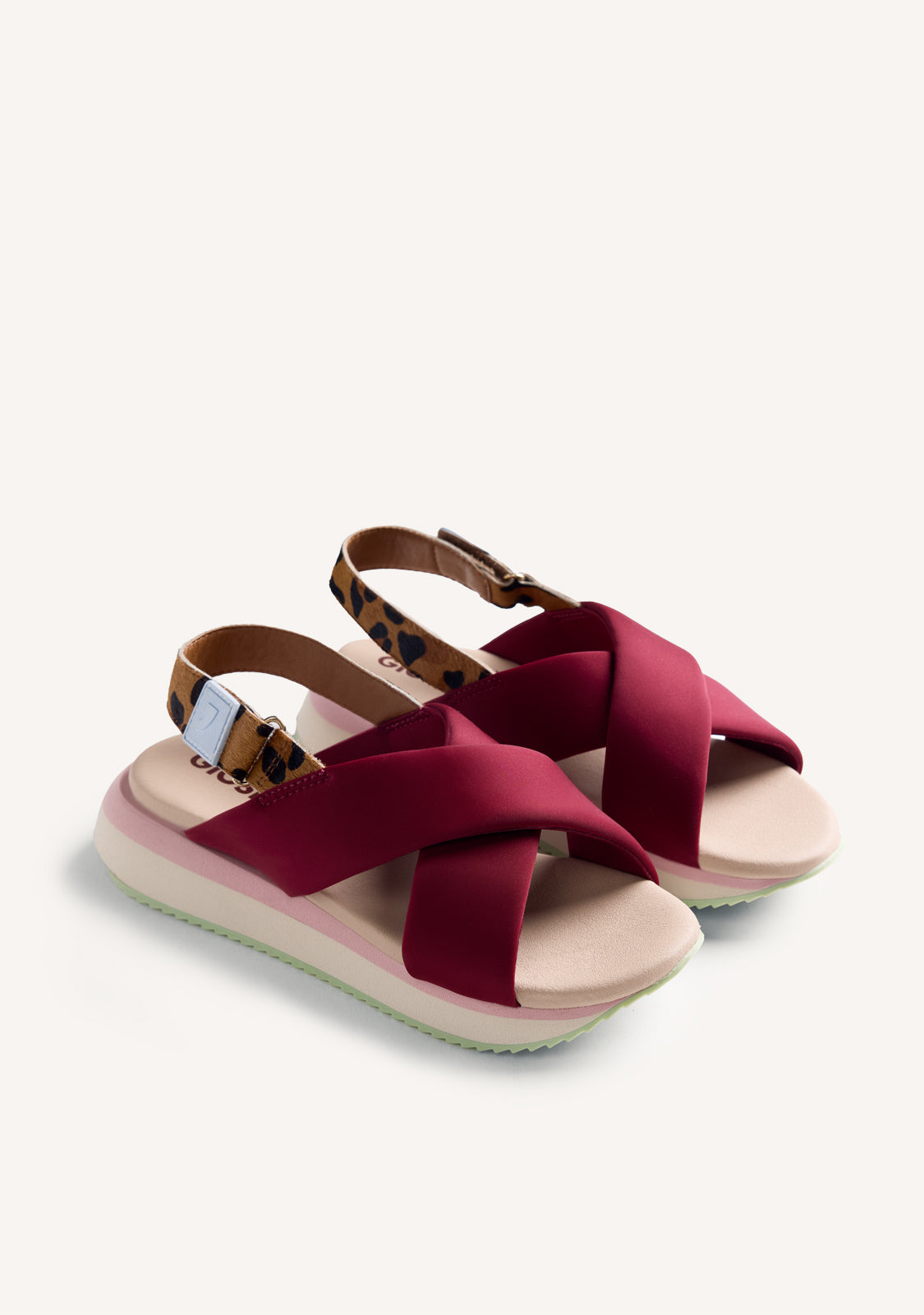 ANIMAL PRINT LEATHER SPORTY SANDALS TALISAY