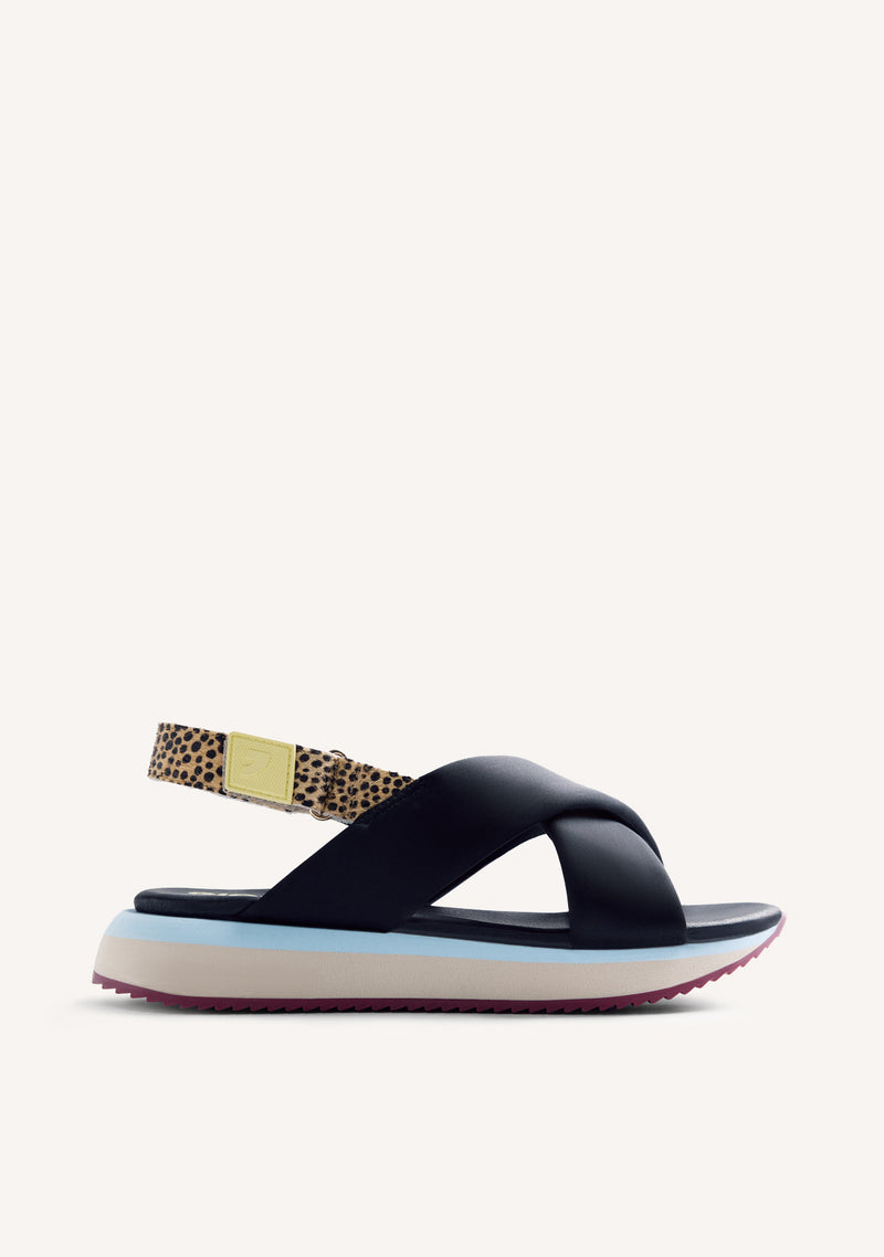 ANIMAL PRINT LEATHER SPORTY SANDALS TALISAY
