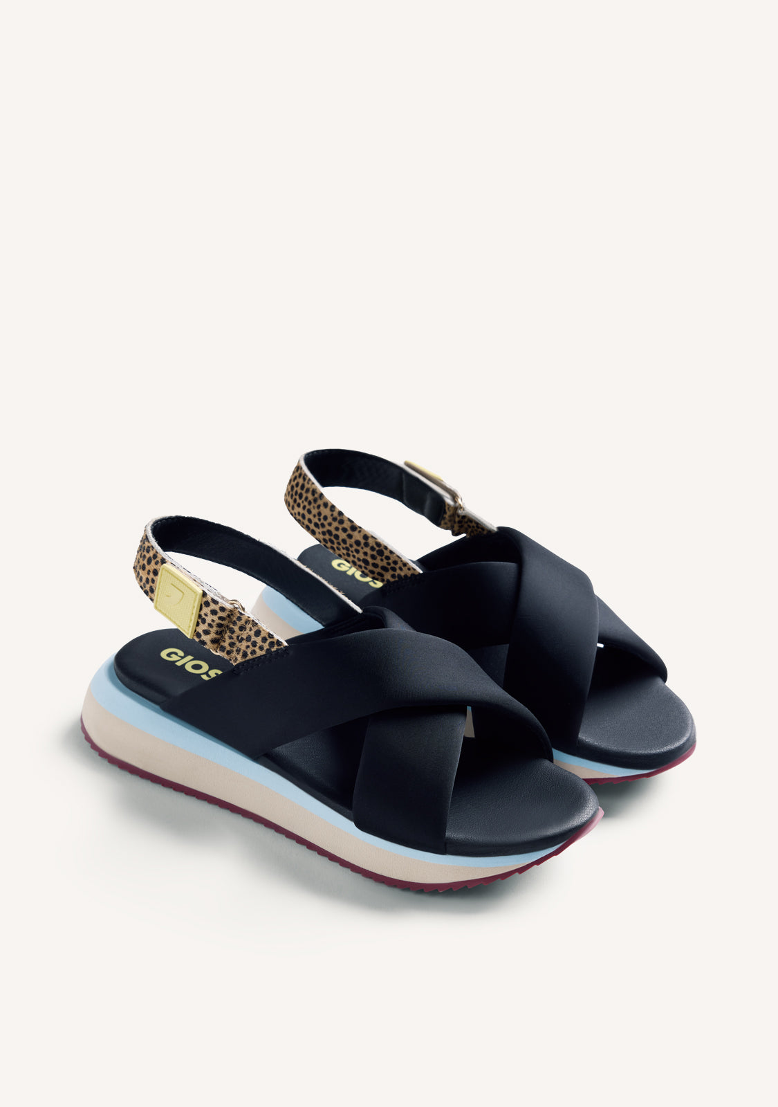 ANIMAL PRINT LEATHER SPORTY SANDALS TALISAY