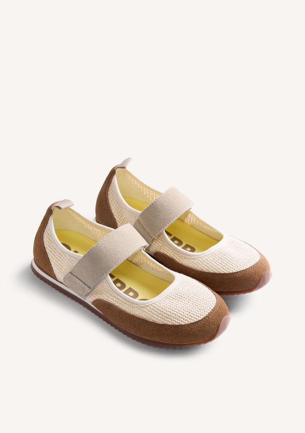 BALLERINES SPORTIVES CUIR ET CROCHET DUNDORI