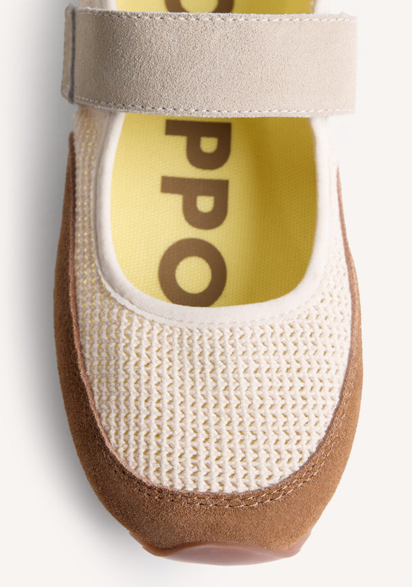 BALLERINES SPORTIVES CUIR ET CROCHET DUNDORI