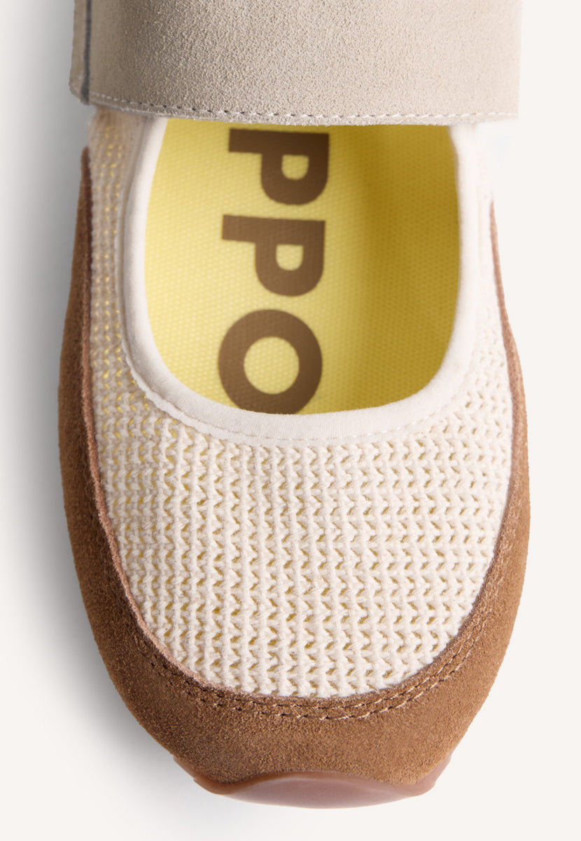 LEATHER AND CROCHET SPORTY BALLET FLATS DUNDORI