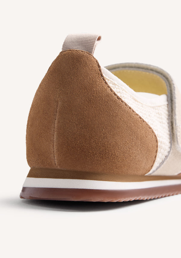 BALLERINES SPORTIVES CUIR ET CROCHET DUNDORI