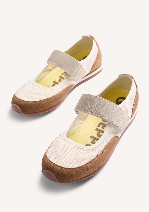 BALLERINES SPORTIVES CUIR ET CROCHET DUNDORI