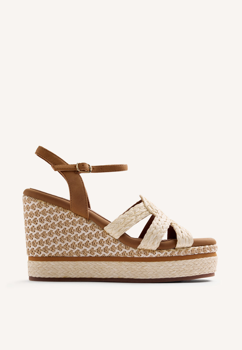 SANDALIAS CUÑA RAFIA KARATINA