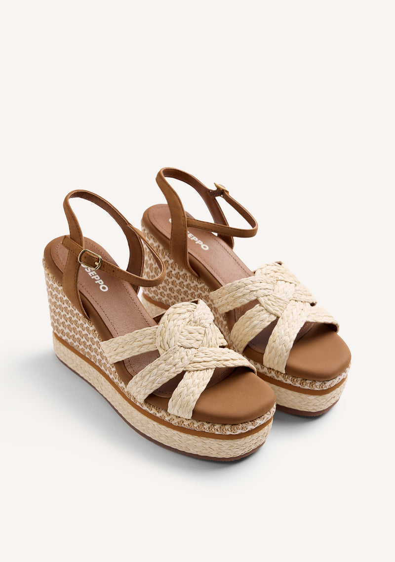 RAFFIA WEDGE SANDALS KARATINA