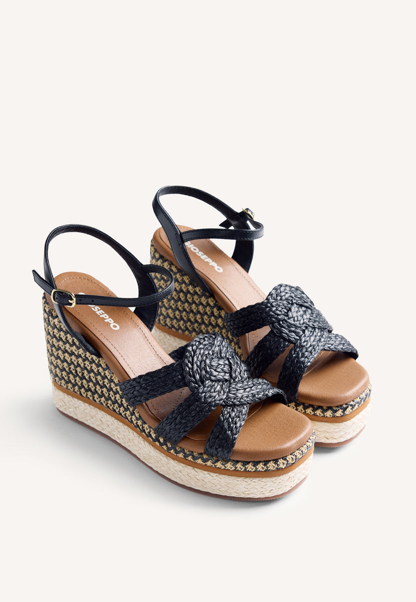 SANDALIAS CUÑA RAFIA KARATINA