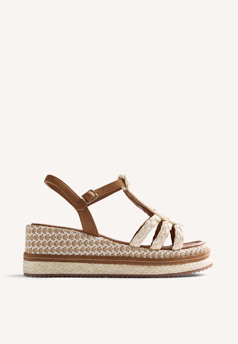 RAFFIA WEDGE SANDALS HARCOURT