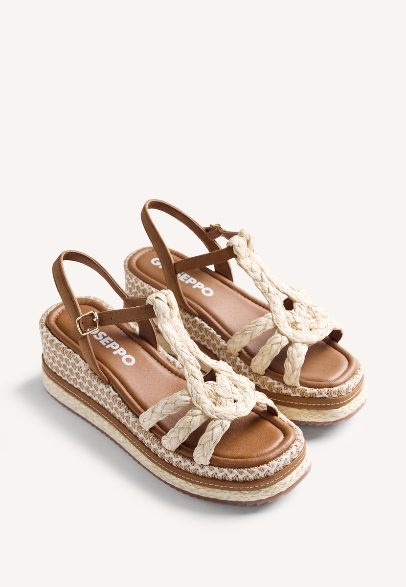 RAFFIA WEDGE SANDALS HARCOURT