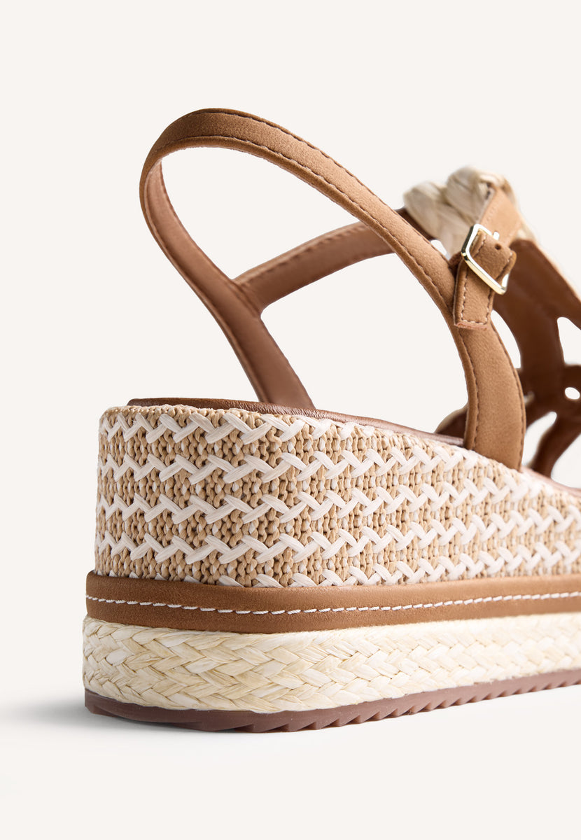 RAFFIA WEDGE SANDALS HARCOURT