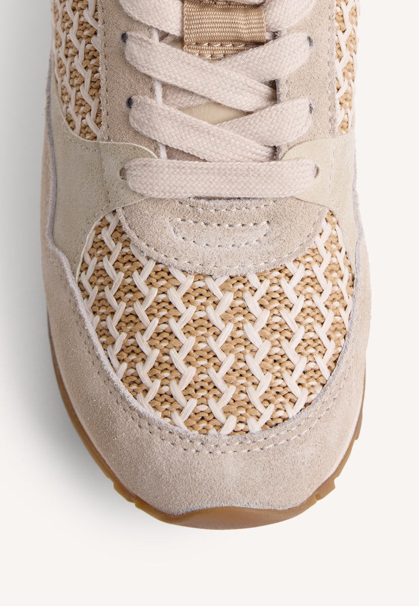 ZAPATILLAS CUÑA PIEL Y RAFIA RHAMU