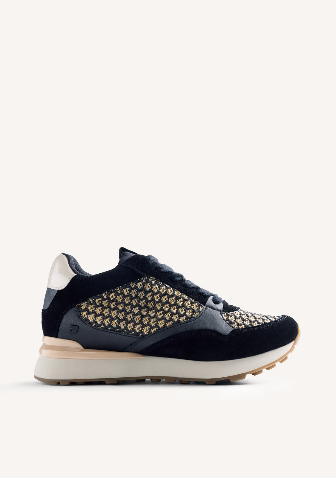 BASKETS COMPENSÉES CUIR ET RAPHIA RHAMU