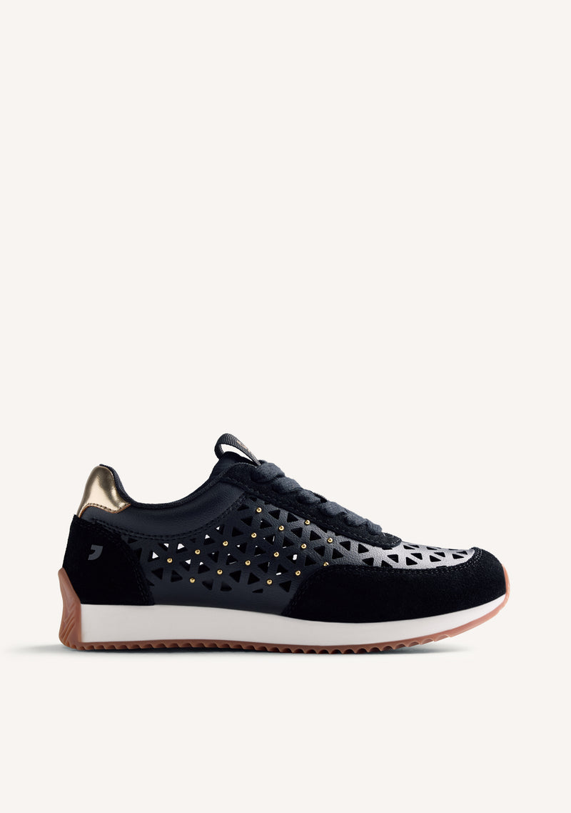 STUDDED CUT-OUT LEATHER SNEAKERS CASEVILLE