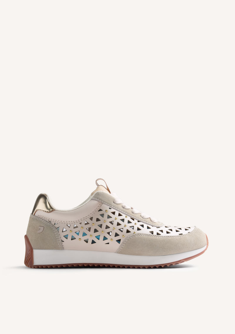 STUDDED CUT-OUT LEATHER SNEAKERS CASEVILLE