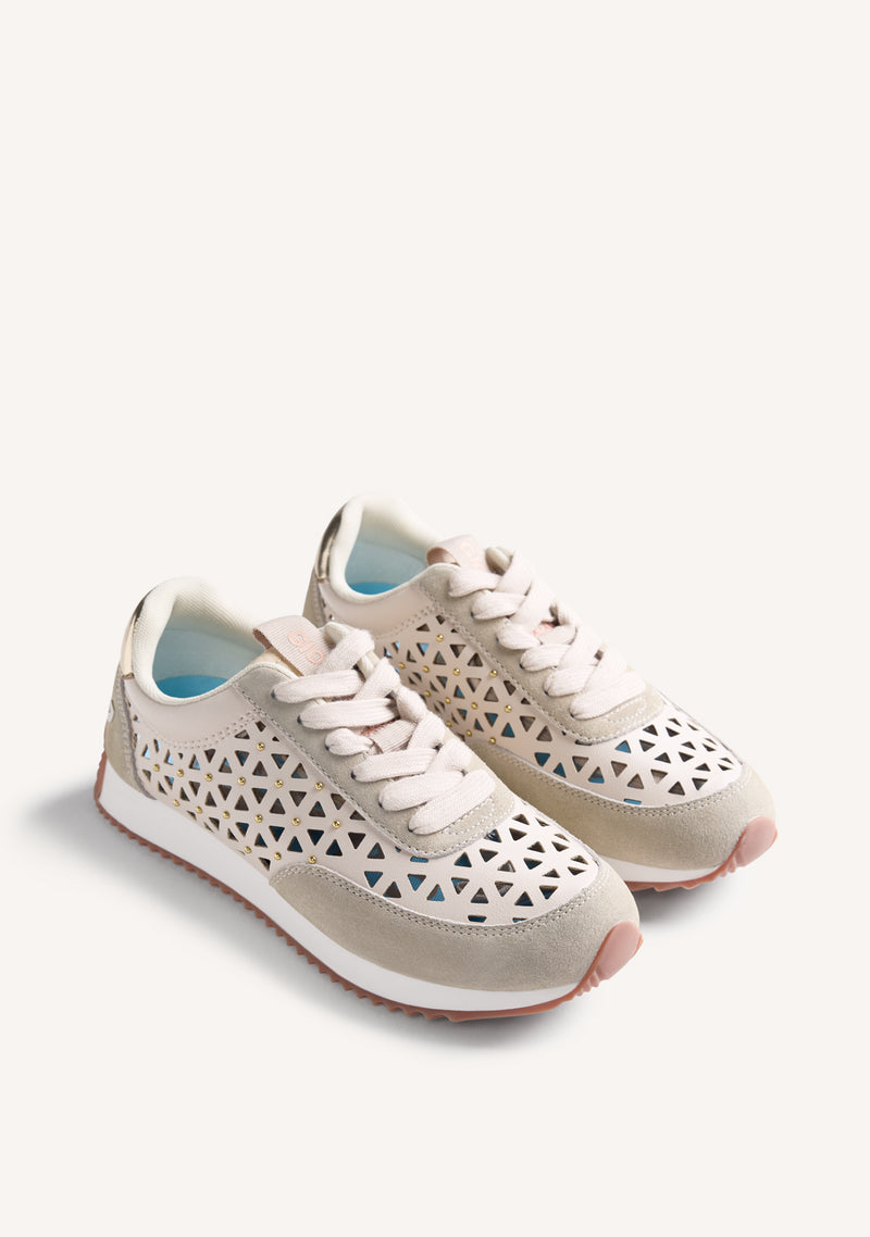 STUDDED CUT-OUT LEATHER SNEAKERS CASEVILLE