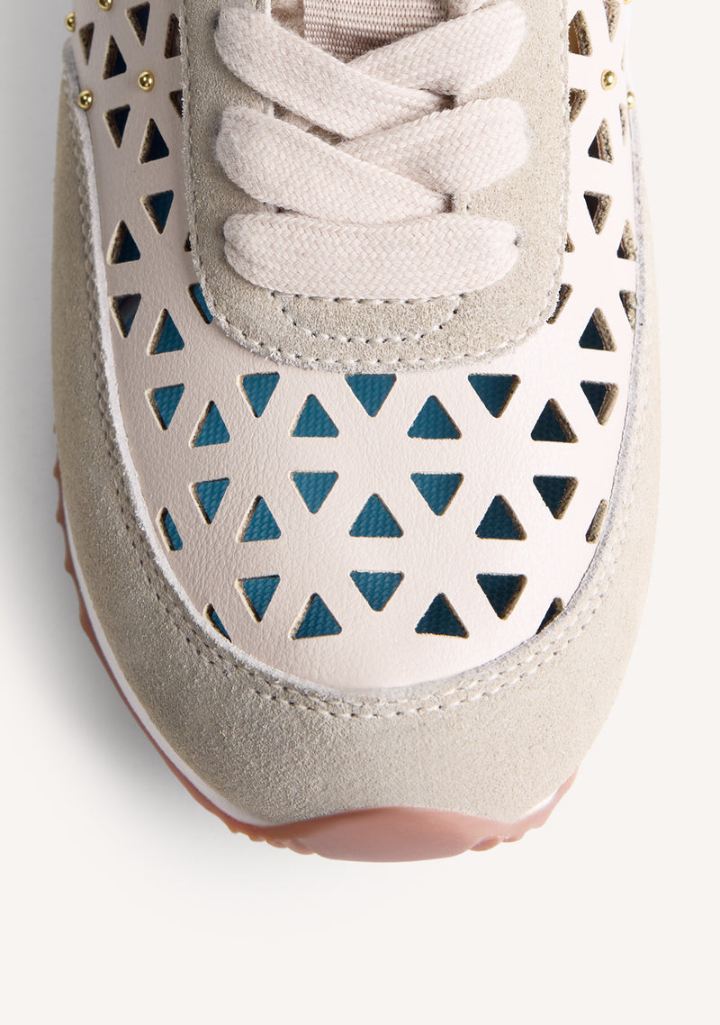 STUDDED CUT-OUT LEATHER SNEAKERS CASEVILLE
