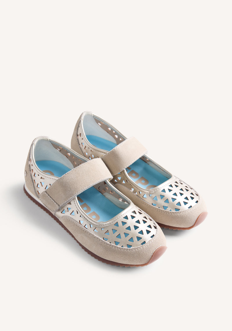 CUT-OUT LEATHER SPORTY BALLET FLATS SINGIDA