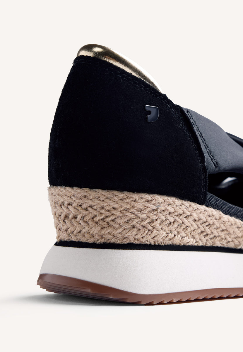 ANIMAL PRINT LEATHER OPEN WEDGE SNEAKERS GAPAN