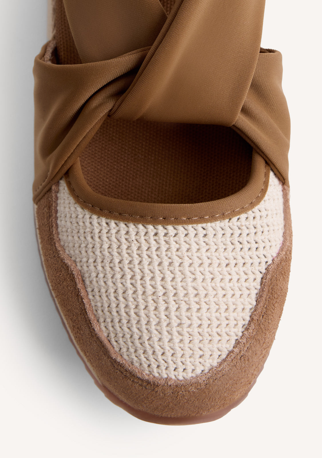LEATHER AND CROCHET OPEN WEDGE SNEAKERS VUKA