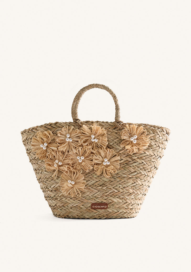 SAC PANIER FLEURI ROSEAU