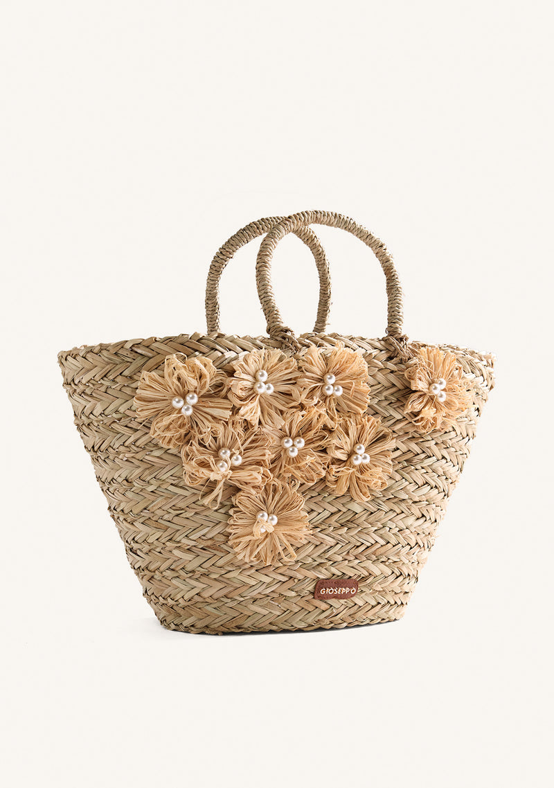 SAC PANIER FLEURI ROSEAU