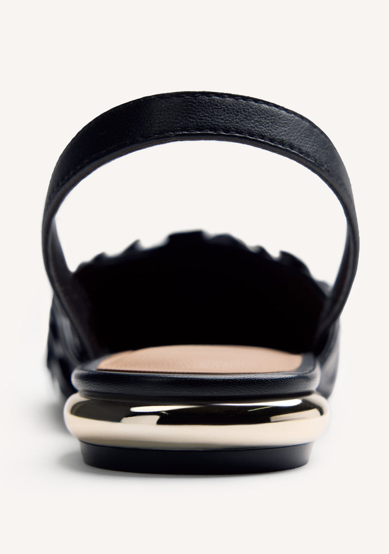 BALLERINES OUVERTES CUIR FLEURS KINNA