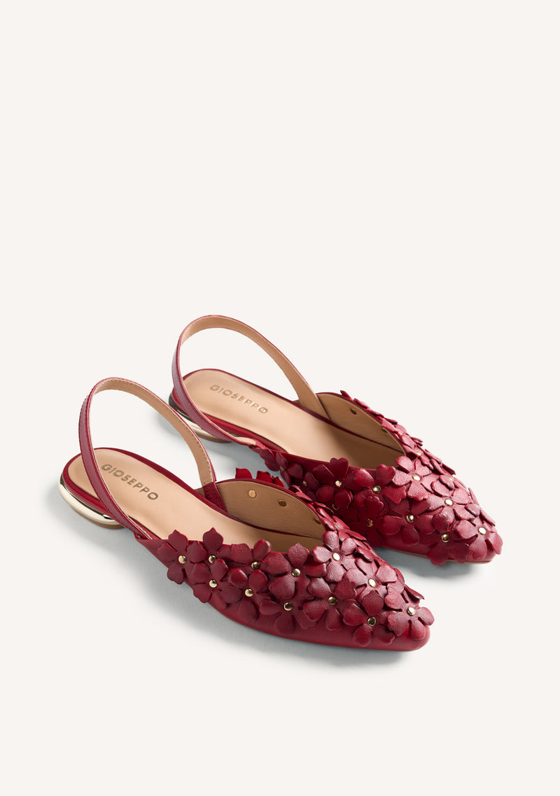 BALLERINES OUVERTES CUIR FLEURS KINNA