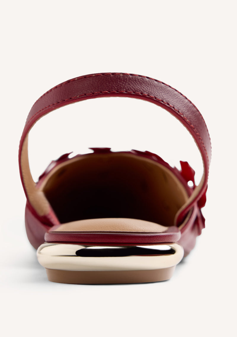 BALLERINES OUVERTES CUIR FLEURS KINNA