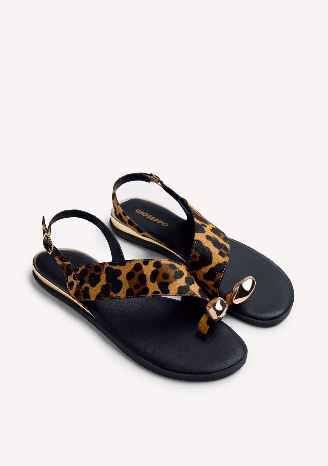 RING ANIMAL PRINT LEATHER SANDALS MAIRO