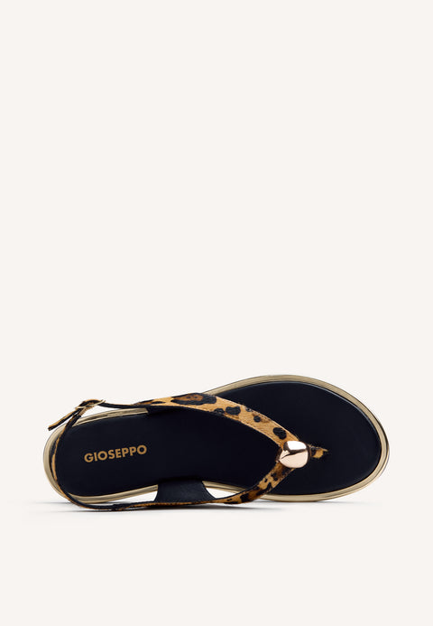 ANIMAL PRINT LEATHER SANDALS MUMIAS