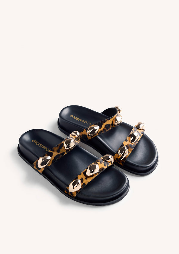 SANDALIAS BIO PIEL ESTAMPADO ANIMAL JOYAS OWENDALE