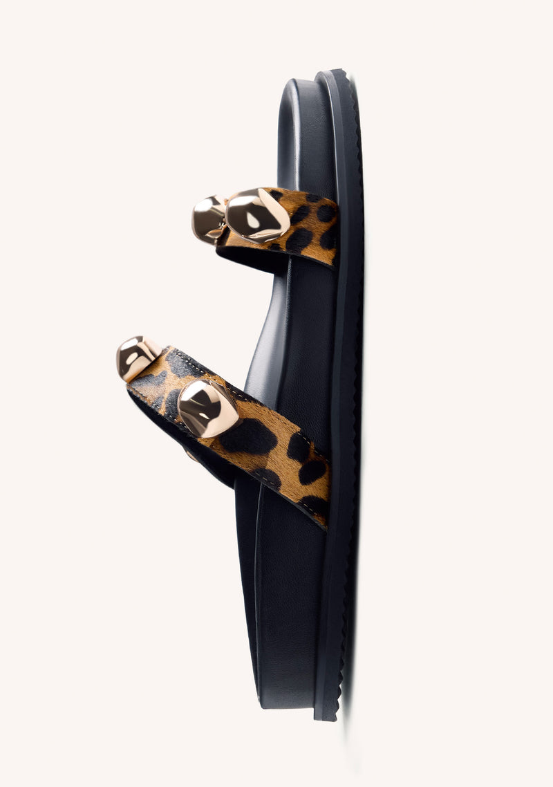 ANIMAL PRINT LEATHER BIO SANDALS OWENDALE