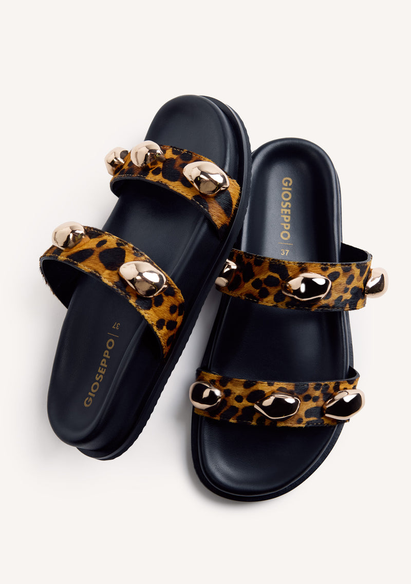 ANIMAL PRINT LEATHER BIO SANDALS OWENDALE