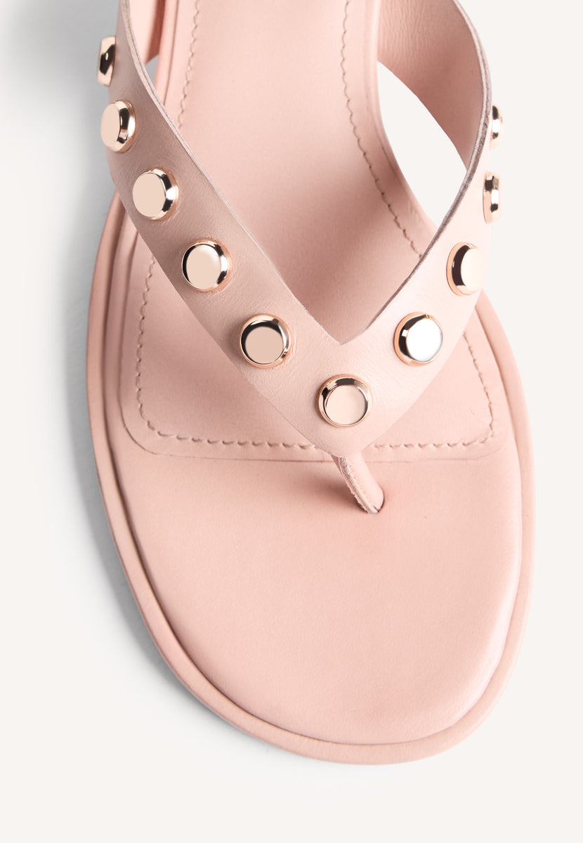 STUDDED LEATHER HEELED SANDALS SOKOTO