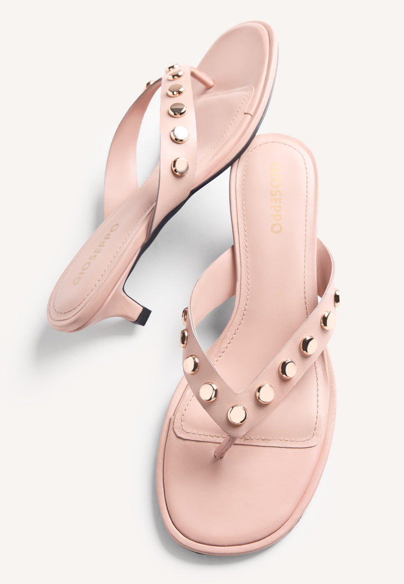 STUDDED LEATHER HEELED SANDALS SOKOTO