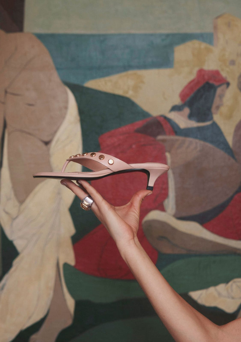 SANDALI TACCO PELLE BORCHIE SOKOTO