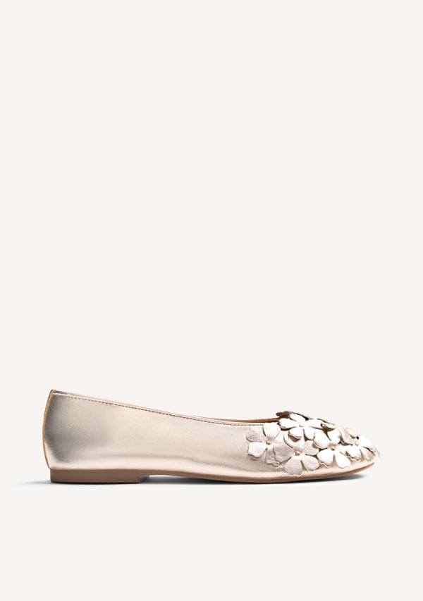 FLOWER LEATHER BALLET FLATS TOWNSEND