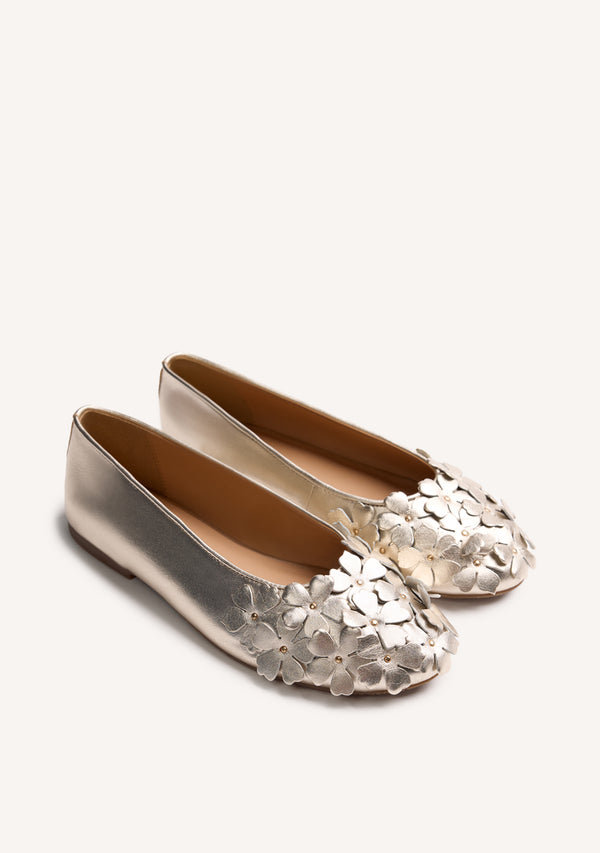 FLOWER LEATHER BALLET FLATS TOWNSEND