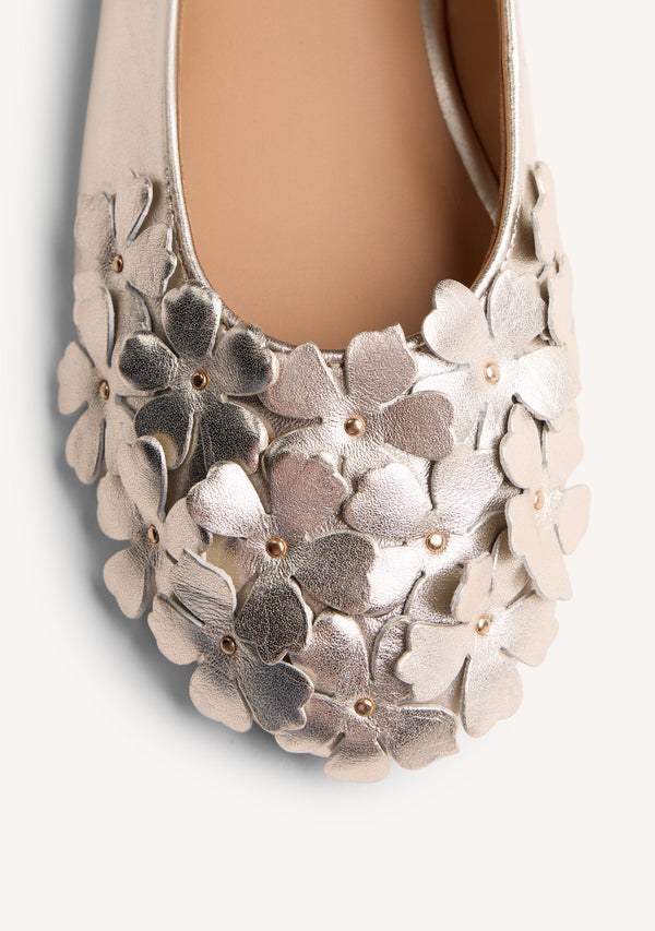 FLOWER LEATHER BALLET FLATS TOWNSEND