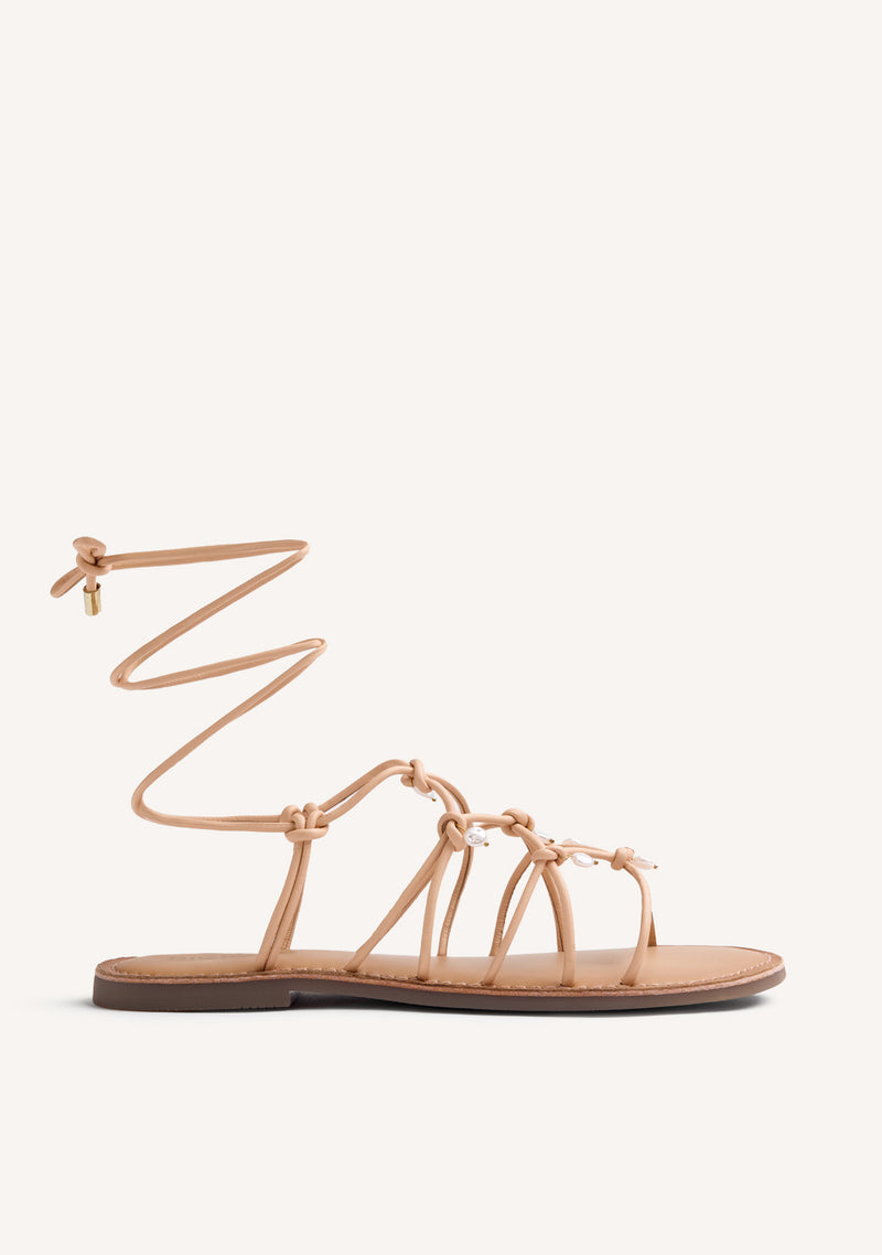 SANDALIAS PIEL JOYA Y ABALORIOS VELIKO