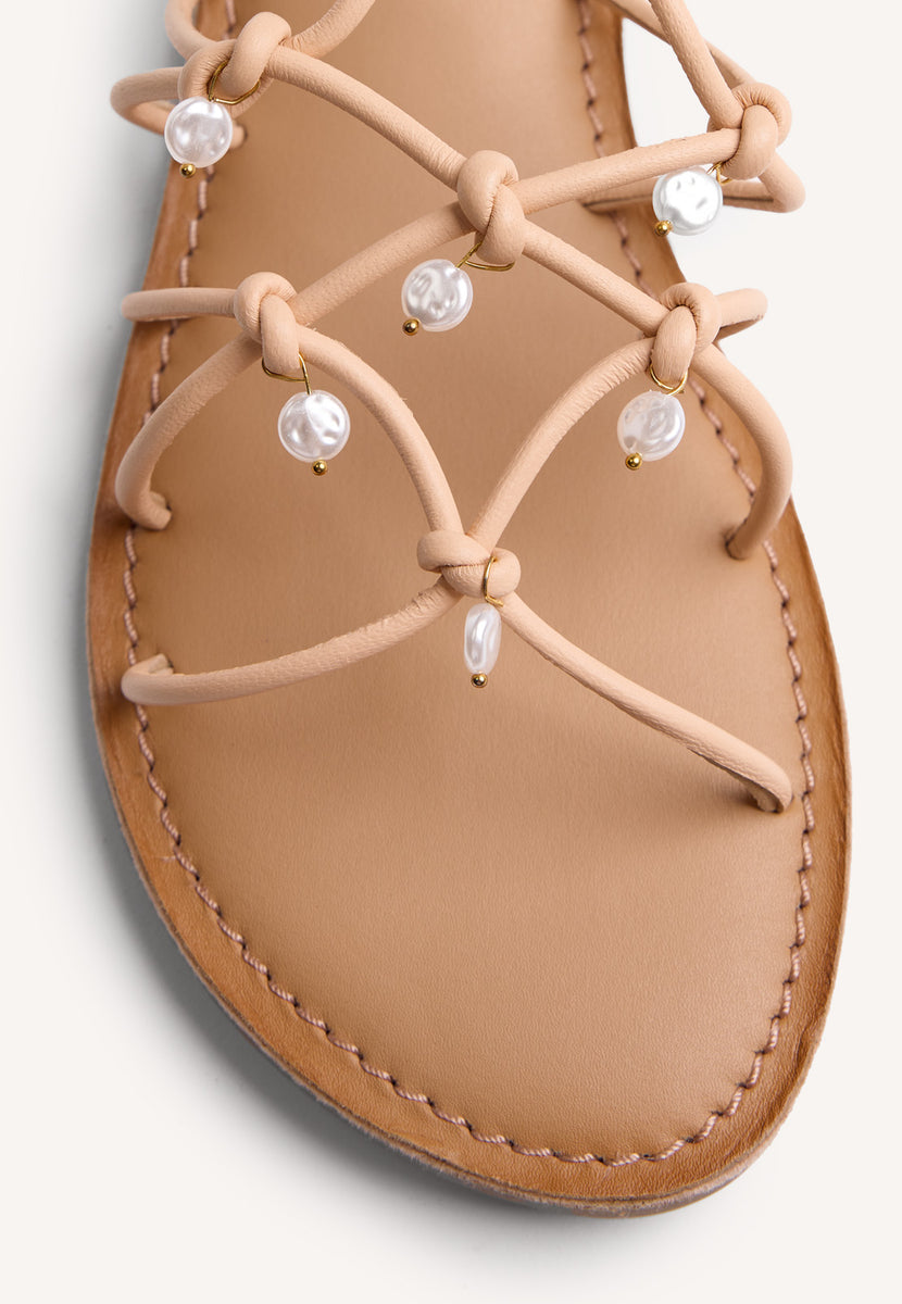 SANDALIAS PIEL JOYA Y ABALORIOS VELIKO